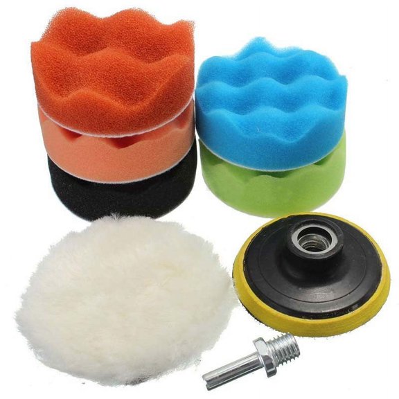 8PCS 3/4/5/6 inch Buffing Sponge Polishing Pad Kit Waxing for Car Polisher Tools
