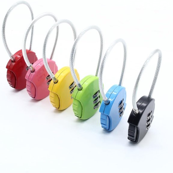 8PCS 3 Digit Combination Lock for Locker, Small Cable Locks with Combination, Lock for Gym Lockers, Pad Locks with Code for Bag, Luggage & Gate Lock