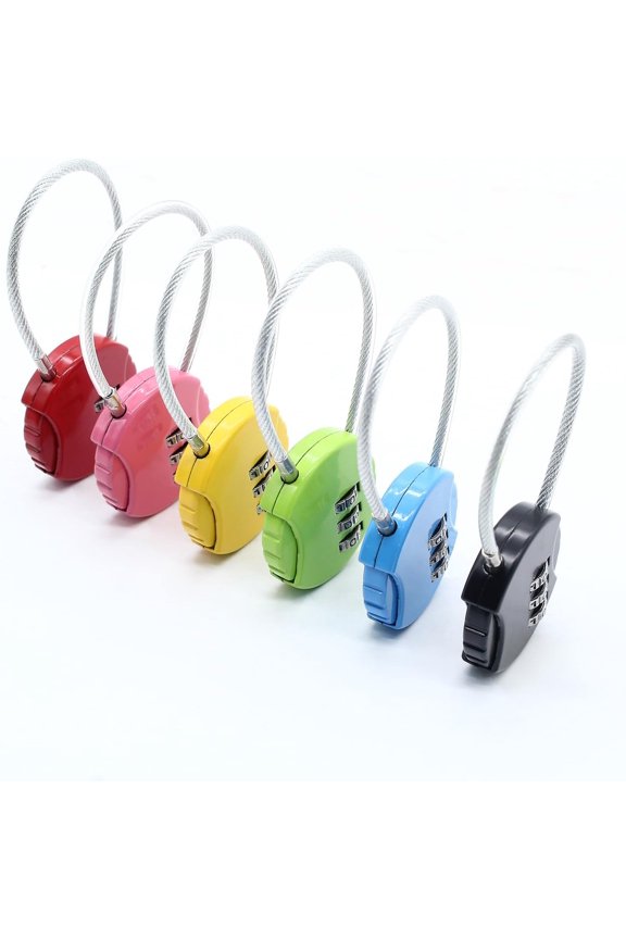 8PCS 3 Digit Combination Lock for Locker, Small Cable Locks with Combination, Lock for Gym Lockers, Pad Locks with Code for Bag, Luggage & Gate Lock