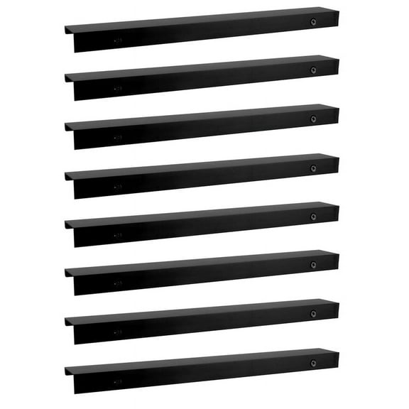 8PCS 300mm/11.8Inch Black Back Mount Finger Edge Pull Concealed Handle for Home Kitchen Cabinet Drawers