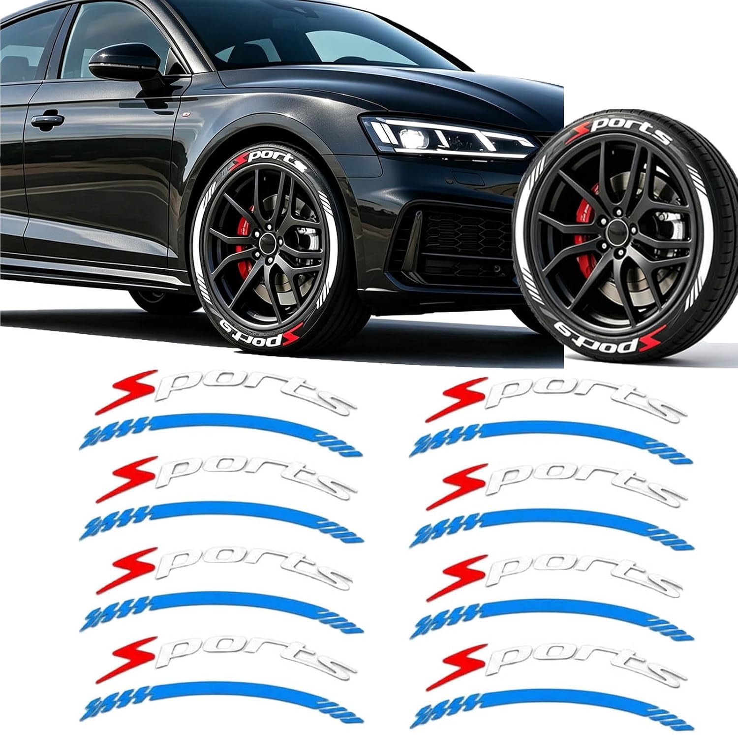 Decal Vehicle Letters 8PCS 3D Car Tire Lettering Stickers, Waterproof Raised Wheel Decals for ...