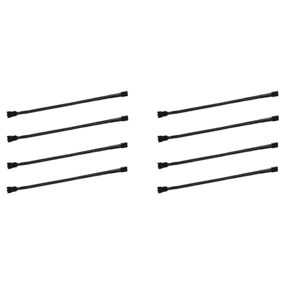 8PCS 4 Pin PWM Fan Extension Power Cable Connector Case Male to Female Extending Cables for 4 Pin/3Pin Fan,8 x PWM fan cables(27cm),Black