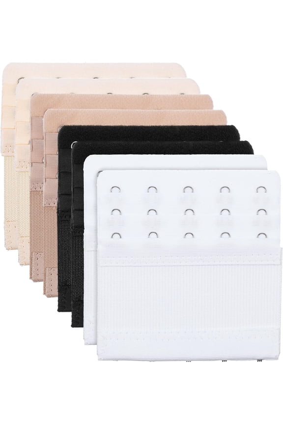 8PCS 5 Hook Bra Extender, Women Bra Extenders 5 Hooks Uk Soft Stretchy, Plus Size Elastic Band, Comfortable Strap Extension for Back Closure Support (9.7 * 9.5 cm)