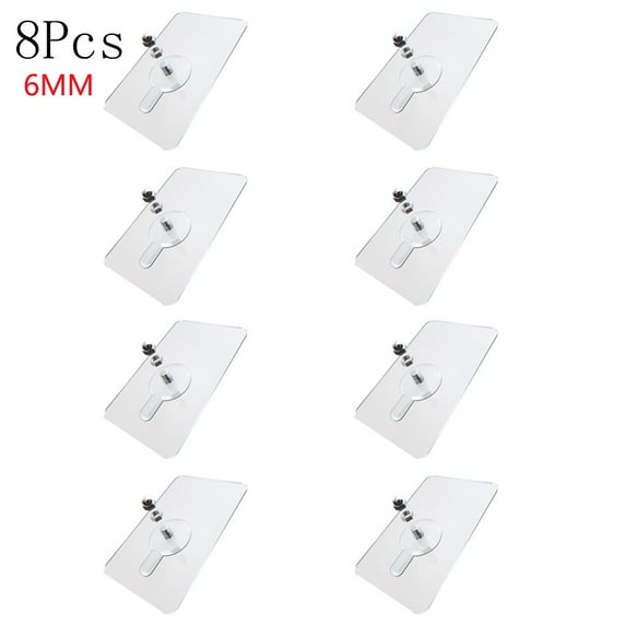8PCS 6MM Adhesive Wall Hook Screw Style No Drill Mount for Bathroom Kitchen and Home Strong Hold Non Trace Installation for Hanging Storage,wall hook,A
