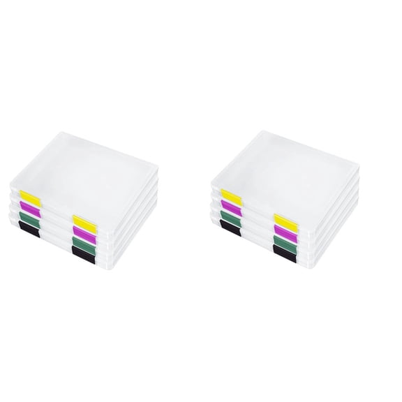 8PCS A4 File Portable Project Case,Portable A4 File Box Plastic Scrapbook Paper Storage Box for 8.5x11Inch Letter Paper