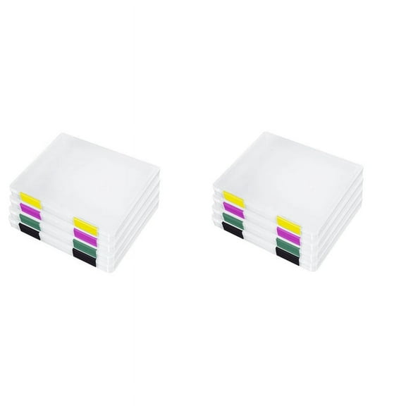 8PCS A4 File Portable Project Case,Portable A4 File Box Plastic Scrapbook Paper Storage Box for 8.5x11Inch Letter Paper