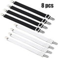 8PCS Adjustable Bed Sheet Clips Straps Bed Corner Holder Elastic