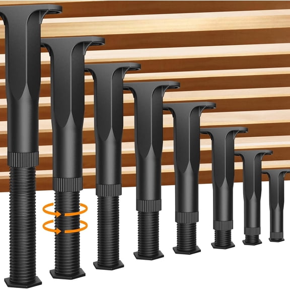 8PCS Adjustable Bed Support Legs Bed Frame Support Legs Adjustable Bed Legs for King Queen Bed Slats, Heavy Duty Frame, Sofa, Dresser, Chair, Table, Cabinet and Wooden Furniture 5.1"-8.3"