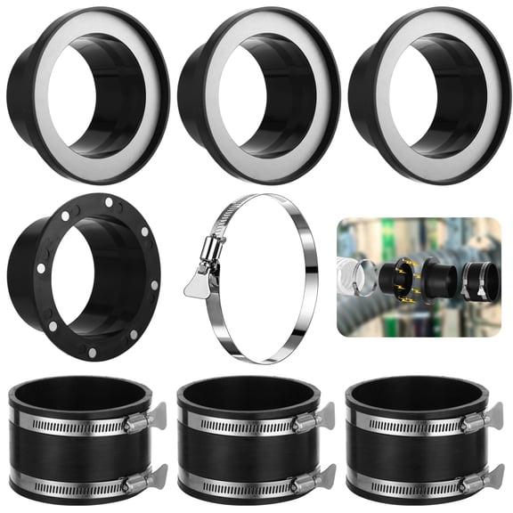 8PCS Adsorptive Dust Collector System for 4 in Shop Vac Hoses, One-to-Multi Dust Collection Starter Kit with Adsorptive Port Connector and 3 Couplers, Dust Hose Setup for Woodworking Machines