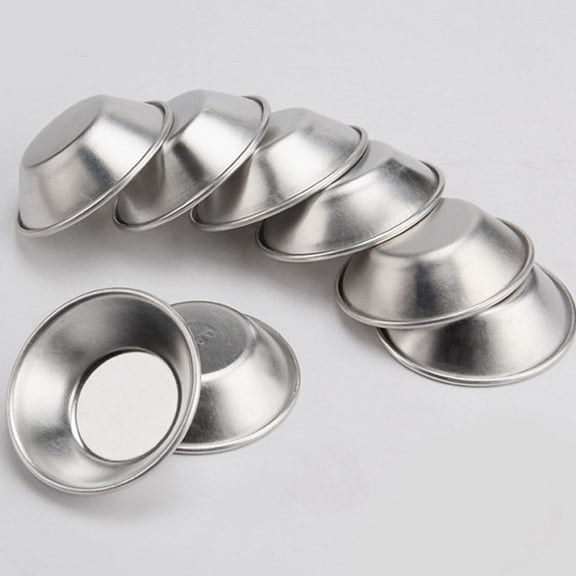 8PCS Aluminum Egg Tart Mold  7x4x1.8cm Mini Cake & Muffin Pan, Non-Stick Tart Tin for Baking, Reusable Cupcake Mold