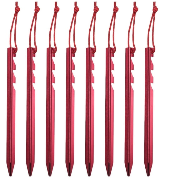8PCS Aluminum Tent Stakes, Ultralight & Sturdy, High-Strength Triangular Design, Multiple Colors, Portable with Storage Bag, Ideal for Camping, Hiking, Backpacking & Outdoor Gear