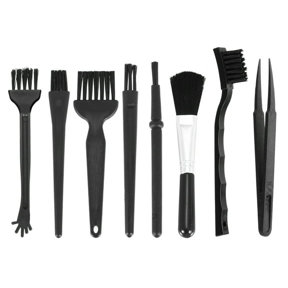 8PCS Anti Static Brush, Dusting Cleaning Brush for Small Spaces Keyboard Computer PCB Electronic Cleaning Kit, Black