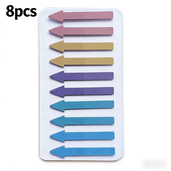 8PCS Arrow Shape Sticky Notes, Cute Colorful Sticky Pads, Easy to Stick for Home, Office, Notebook