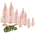 thumbnail image 1 of 8PCS Artificial Mini Christmas Trees, Bottle Brush Trees with Wood Base, Frosted Sisal Xmas Tree, DIY Crafts Mini Pine Tree for Party Home Table Top Decor Winter Ornaments, 1 of 5