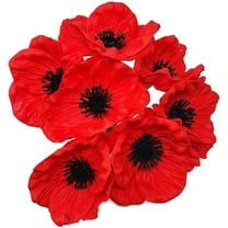 8PCS Artificial Poppy Flowers PU latex Corn Poppies Fake Flowers Bouquet Faux Flowers for Wedding Bridal Bouquet Home Party Vase Decorations