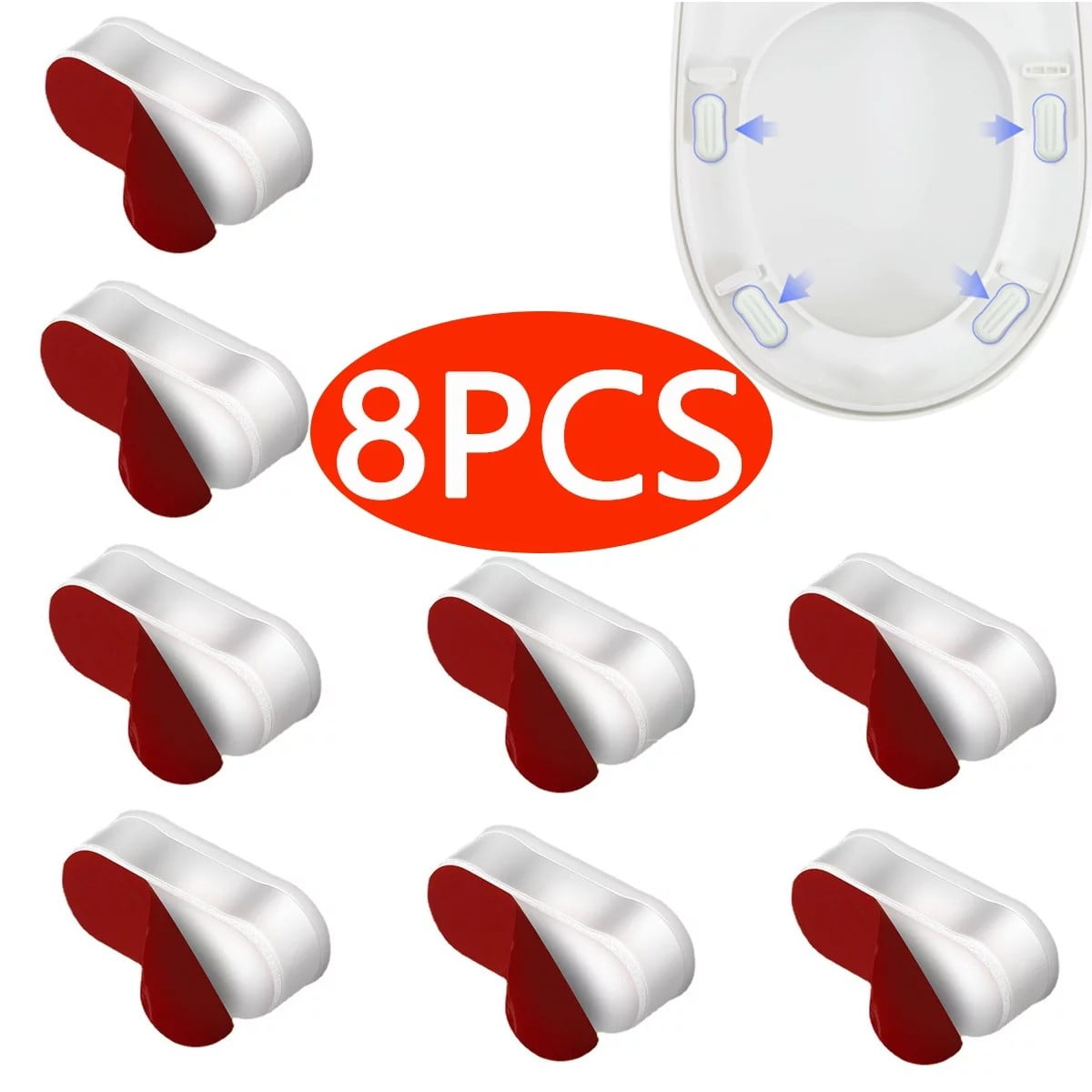 8PCS Bidet Toilet Seat Bumper Seat Gasket Pad Kit Universal Bidet Seat ...