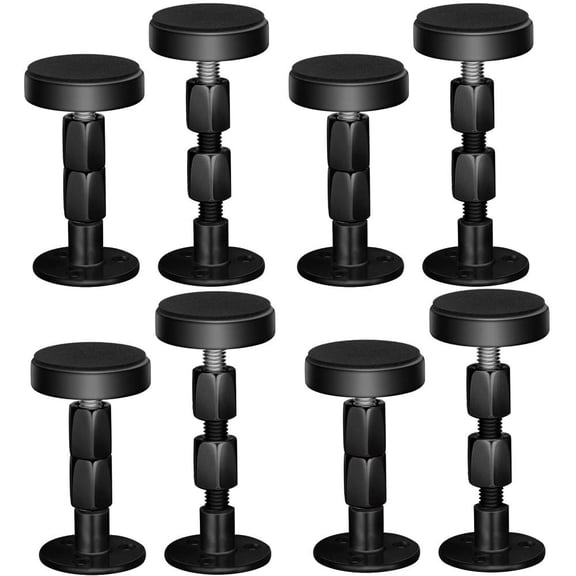 8PCS Black Adjustable Bed Frame Anti-Shake Tool, Headboard Stoppers with Free Furniture Pads and Screws, No More Creaking, Protect The Wall from Banging, Easy to Install