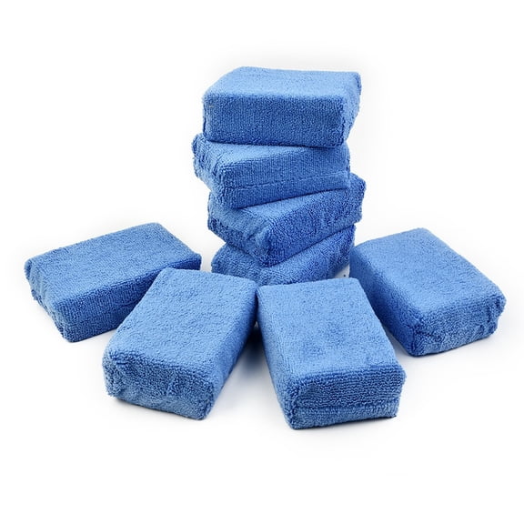 8PCS Blue Microfiber Applicator Sponge Pads Car Wash Wax Polish