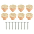 thumbnail image 1 of 8PCS Boho Rattan Dresser Knobs Wood Drawer Knobs Handmade Woven Wicker Knobs Pull Handle for Cabinet Home Decor, 1 of 8