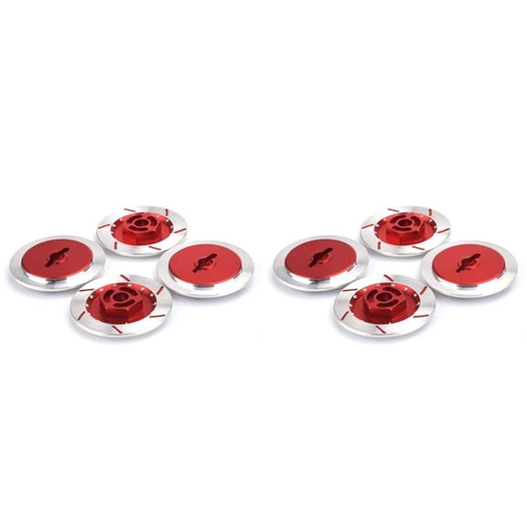 8PCS Brake Disc Wheel Rim Box Metal Hex Adapter 12MM for RC 1/10 Car  Fly Fish  Truck 94123 94122 D4 ,Red