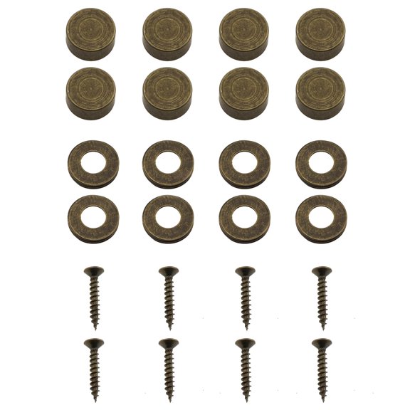 8PCS Bronze 12mm Pure Brass Decorative Screws Round Head Self Tapping Screw with Caps Used as Mirror Fixing Screws Self Tapping Screws