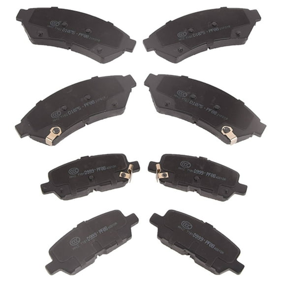 8PCS Ceramic Brake Set Front and Rear with Lubricant, Dust Free Formula-8PCS Front + Rear Ceramic Brake Pads