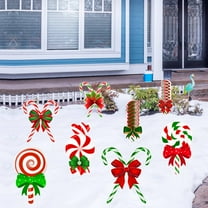 8PCS Christmas Candy yard Decorations Plastic Outdoor Peppermint Lollipop Candy Signs with Stakes for Winter Holiday Christmas Outside Yard Pathway Lawn Decor Supplies