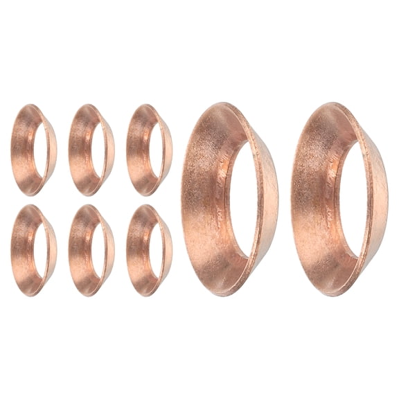 8PCS Copper Flare Gasket, 1/2" Tube Size, Suitable for 12.7mm Copper Pipe, Fittings for Air Conditioner Refrigeration Accessories