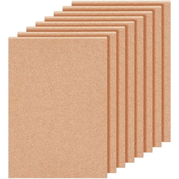 8PCS Cork Sheet 12x8inch Rectangular Board A4 Coaster Cork Sheet for ...