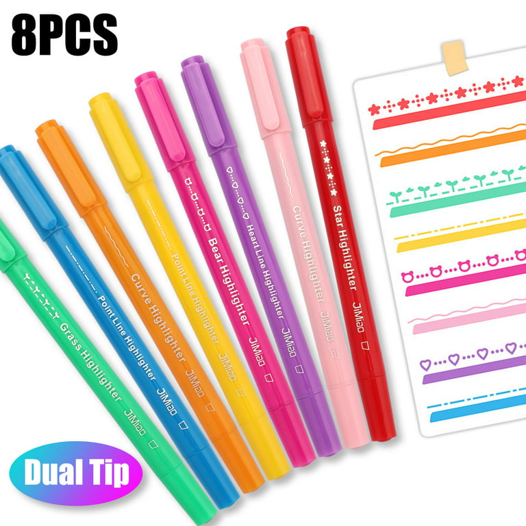 Twin Double Line Colored Pen - Set of 6