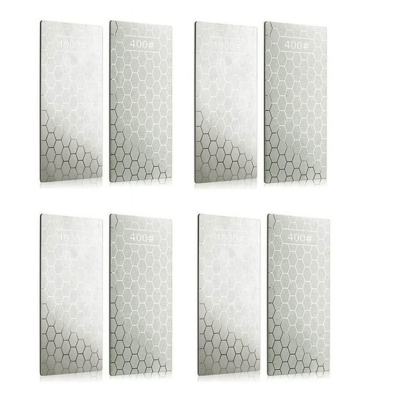 8PCS Diamond Sharpening Stone, Whetstone Honeycomb Diamond Sharpener Plate with Non-Slip Base(400/1000 Grit)