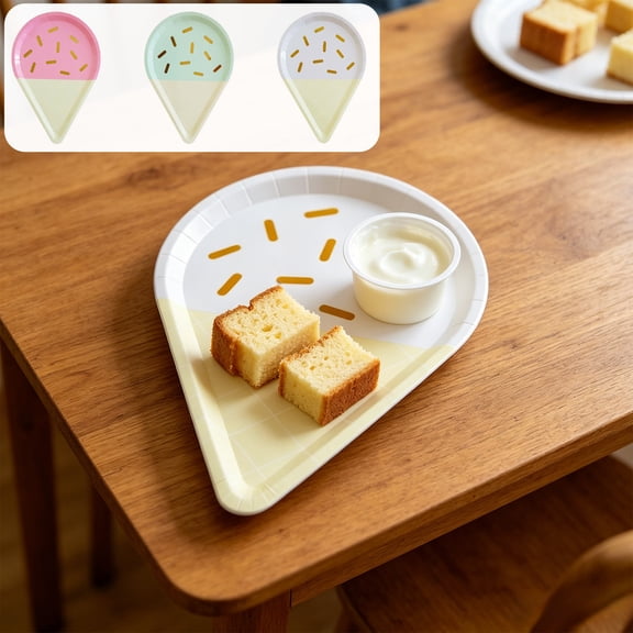 8PCS Disposable Paper Platters Grease Resistant Round Dessert Plates Festive Birthday Party Tableware Catering Serving Trays for Appitizers Cake Snack, AKLJWH