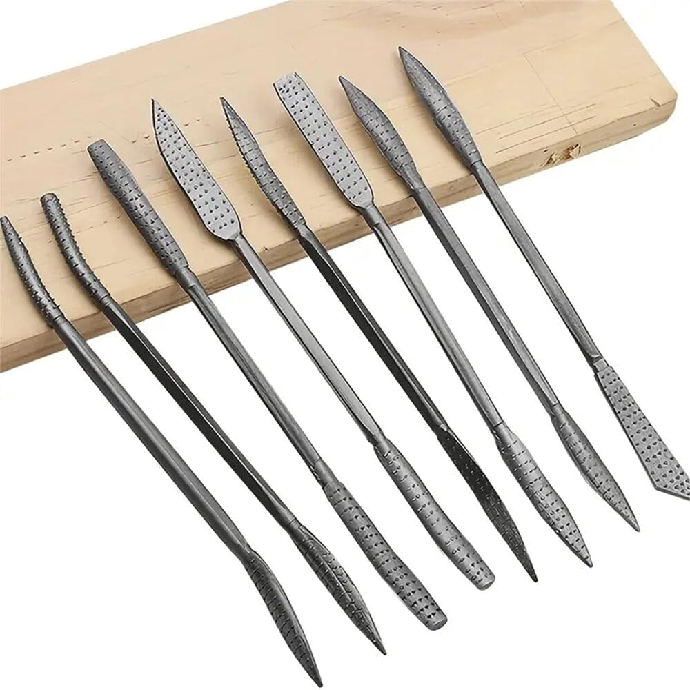 Refining Tools 8PCS Double Ended Wood Carving File Kit Metal Riffler Wood Rasp Set ...