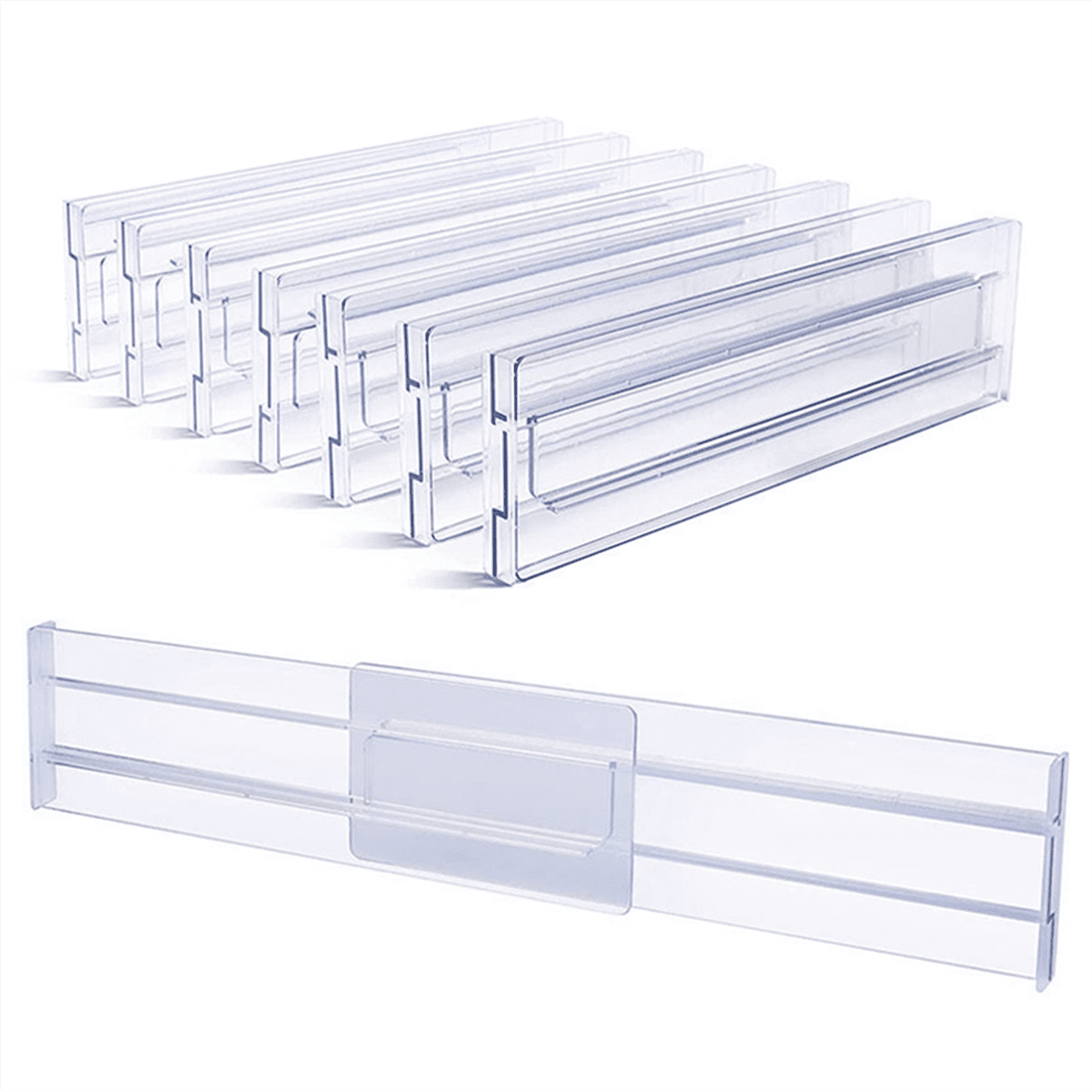 8PCS Drawer Dividers Organizer Adjustable Storage Clothes