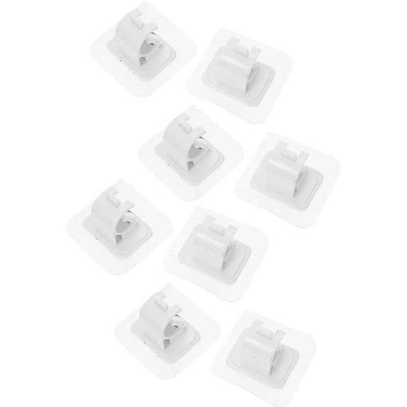 8PCS No Drill Curtain Rod Brackets Adjustable Self Adhesive Curtain Rod Holders Nail Free Curtain Rod Hooks Curtain Hangers for Bathroom Kitchen Bathroom Hotel (White)