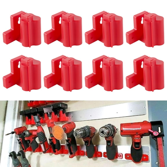 8PCS Drill Tool Holder Hanger Kit Flexible Sturdy Tool Holder Dock Mount Set Compact Wall Mount Garage Display Organizer for Storing