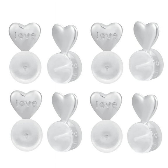 8PCS Earring Backs for -Ears,Silver