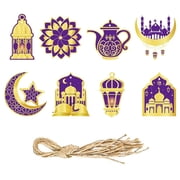 8PCS Eid Mubarak Decor Hanging Paper Tag 2026 Ramadan Decoration for Home Mubarak Ramadan Kareem Eid Al Adha Islamic Muslim Party Decor