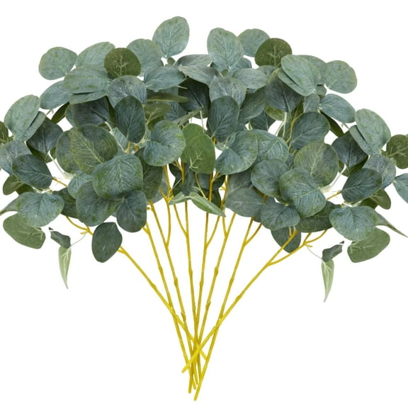 8PCS Eucalyptus Stems Greenery Stems Per Stem 33 Leaves, Silk Plastic Plants Floral Artificial Plants for Home Party Wedding Holiday Decorations