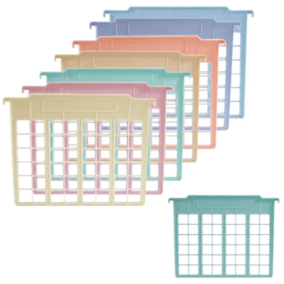 8PCS FC Hanging File Folder Dividers, File Organizer Hanging Rack Inserts for Filing Cabinets, Desk File Storage & Document Classification, Office Supplies, Light Colour