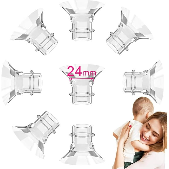 8PCS Flange Insert, Shield of Breast Pumps, Breast Pump replacement pump parts Washable Silicone Inserts Reusable Compatible with 13mm, 15mm, 17mm, 18mm, 19mm, 20mm, 21mm, 24mm Breast Pumps(24mm)