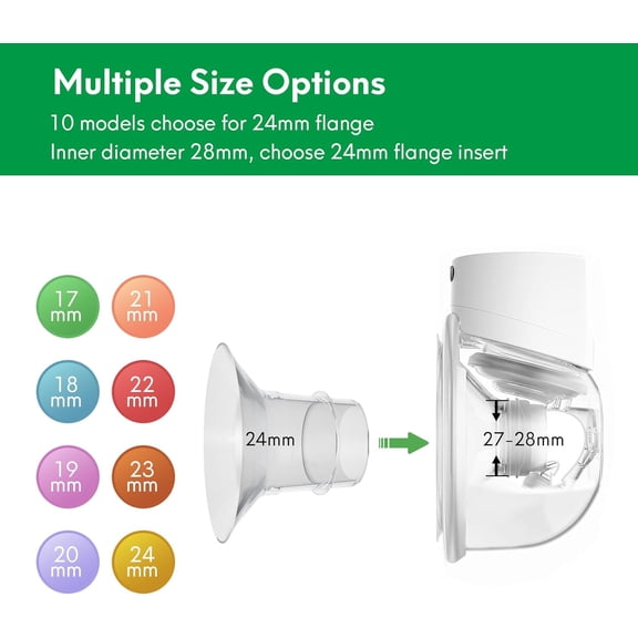 8PCS Flange Insert, Shield of Breast Pumps, Breast Pump replacement pump parts Washable Silicone Inserts Reusable Compatible with 13mm, 15mm, 17mm, 18mm, 19mm, 20mm, 21mm, 24mm Breast Pumps(20mm)