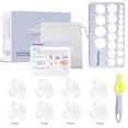 thumbnail image 1 of 8PCS Flange Sizing Kit 17mm for 24mm Flanges/Shield, Soft Silicone Flange Insert Compatible Momcozy/Spectra/Medela Breast Pump, Breast Pump Essential kit(with Nipple Rulers and Storage Bag), 1 of 8
