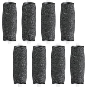 8PCS Foot File Replacement Rollers - Extra Coarse Refill Rollers for Electric Pedicure Devices, Compatible with Most Pedi Machines - Hard Skin Remover Roller Heads (Black)