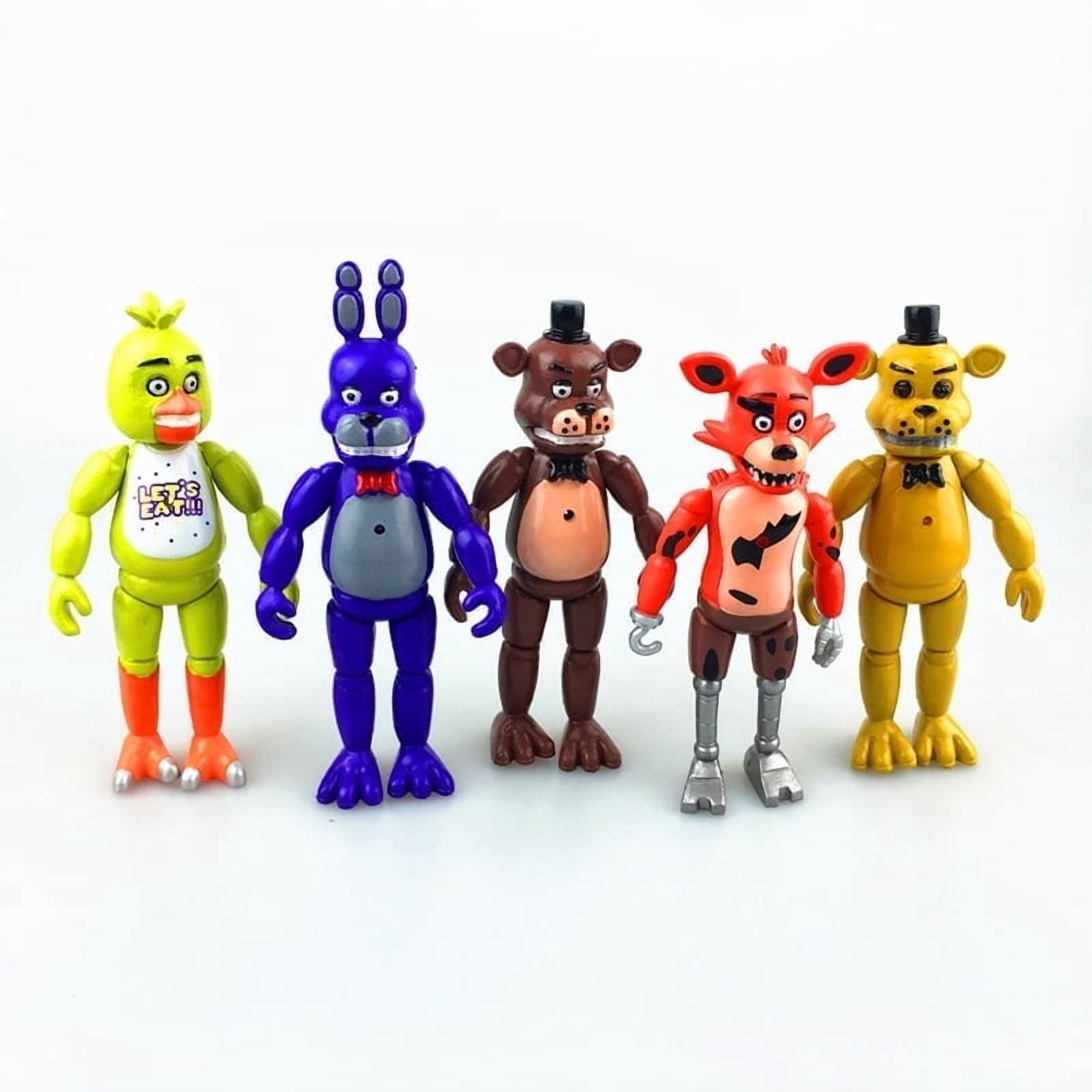 5PCS Freddy's Action Figures – 6" Light-Up Collectible Toys with Movable Joints for Home & Office Decor
