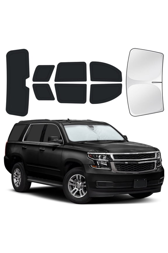 8PCS Full Car Window Shades for Chevrolet Tahoe 2015-2020, Custom-Fit Privacy Shades for Front, Side & Rear Windows, Heat-Blocking Window Covers for Camping, Travel & Daily Use