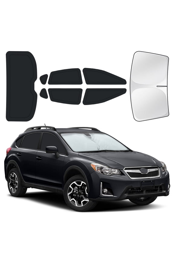 8PCS Full Car Window Sunshade Set for Subaru Crosstrek 2013-2017, Custom-Fit Privacy Shades for Front, Side & Rear Windows, Heat-Blocking Window Covers for Camping, Travel & Daily Use