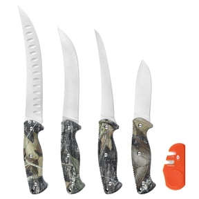 Mossy Oak 8-Piece Wild Game Butcher Set with Knives, Sharpener for Hunting, Field Dressing, Processing Deer