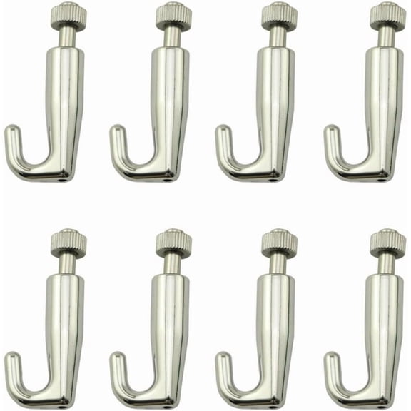 8PCS Gallery Picture Hanging Adjustable Hooks Steel Wire Rope Hanging Artwork Hangers Glass Clamp Hangers Used for Various Art Frames and Hanging Decorations