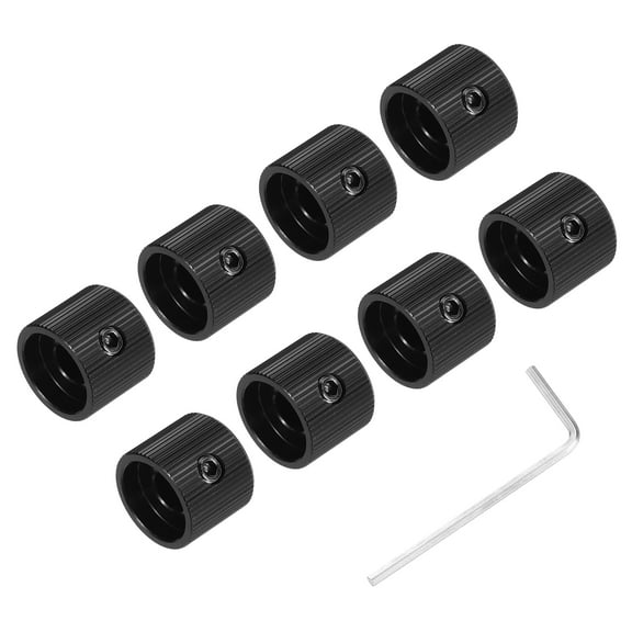 8PCS Guitar Knobs Metal, Volume Tone Control Dome Knobs 1/4", Black